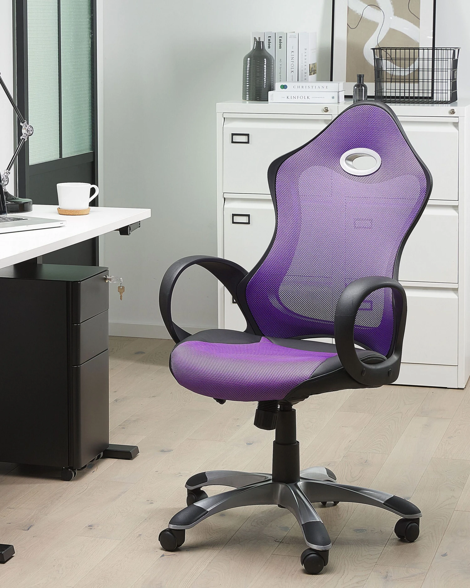Swivel Office Chair Purple ICHAIR - Image 2