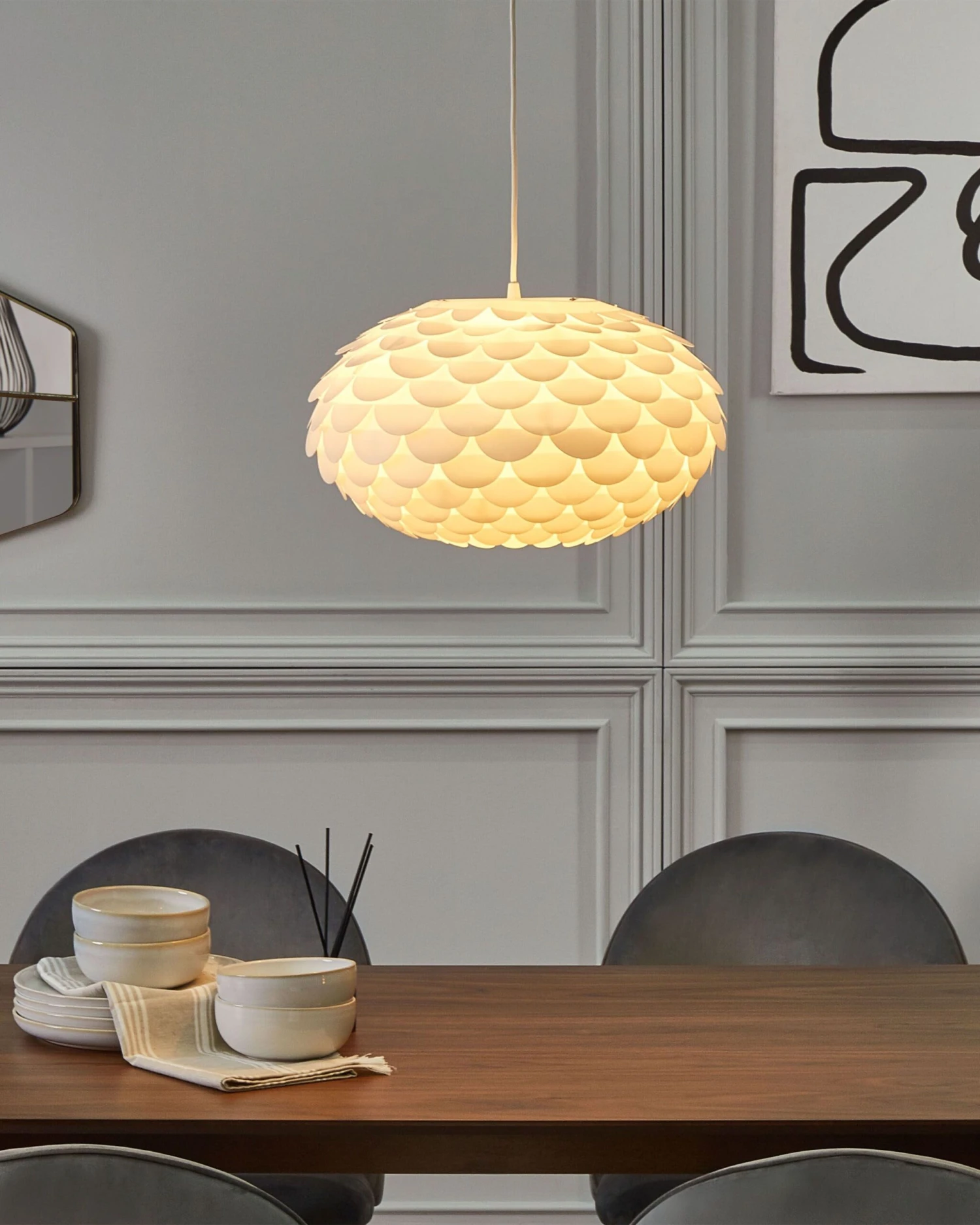 Pendant Lamp White ERGES - Image 2