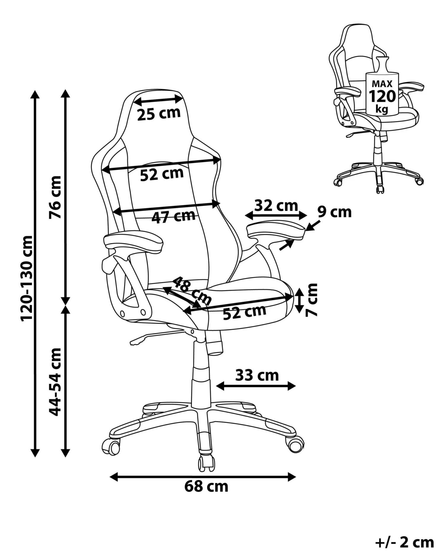 Faux Leather Office Chair Grey Black EXPLORER - Image 10
