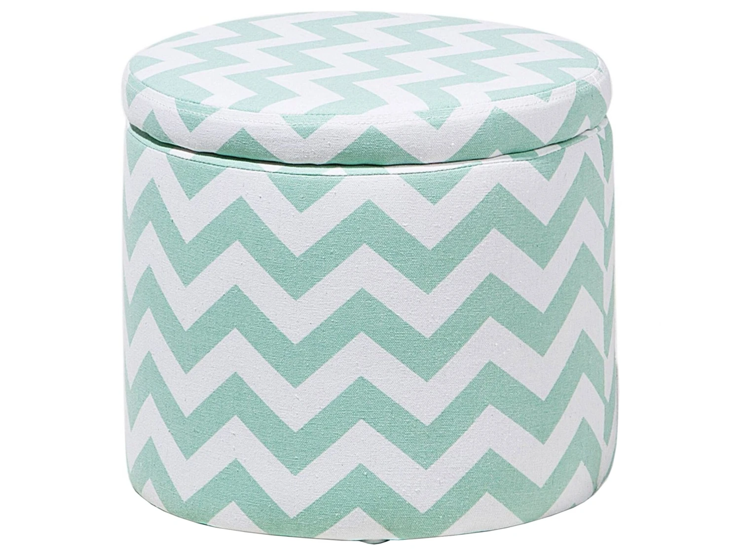 Storage Footstool Mint Green And White TUNICA