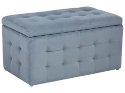 Velvet Storage Ottoman Grey MICHIGAN