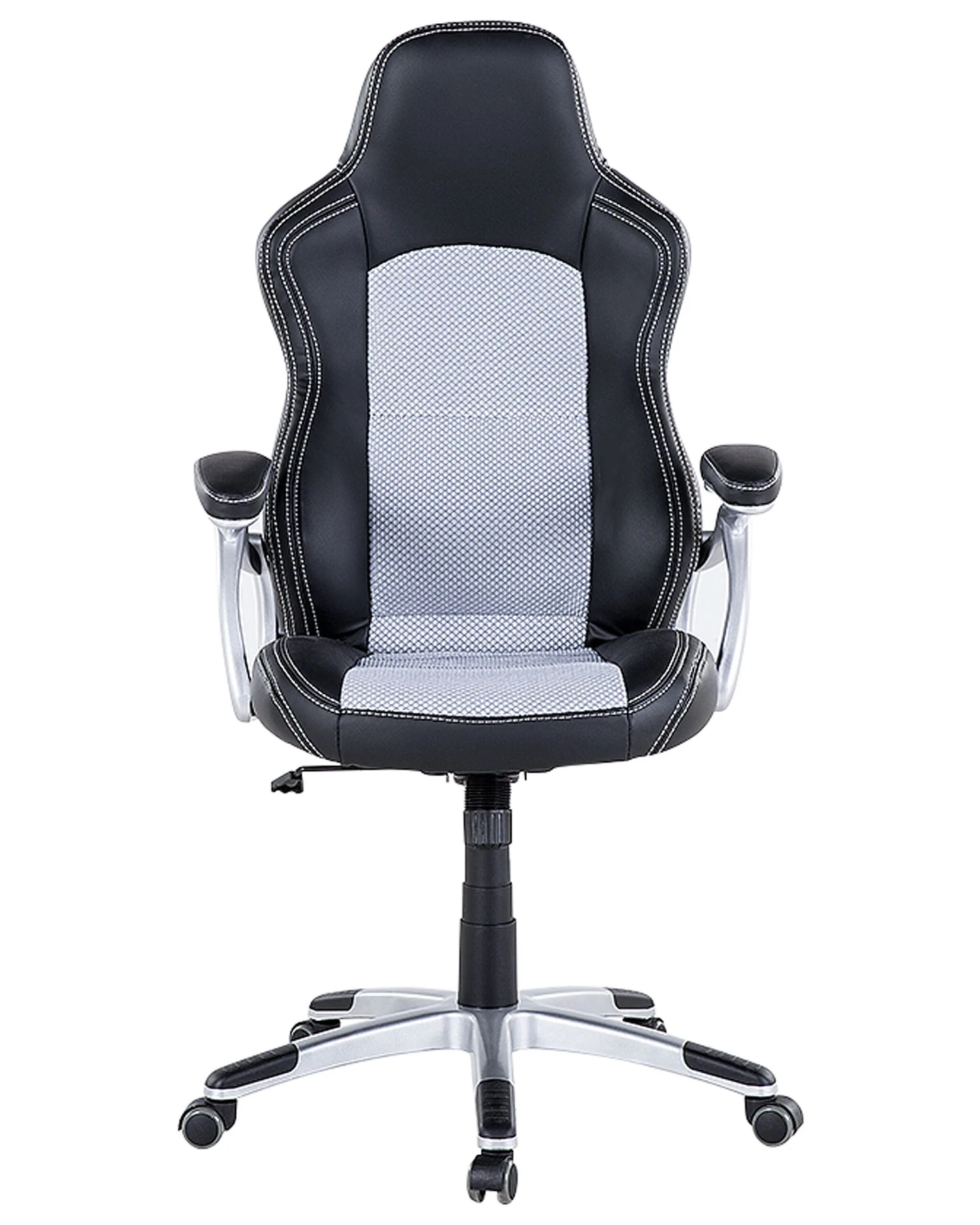 Faux Leather Office Chair Grey Black EXPLORER - Image 3