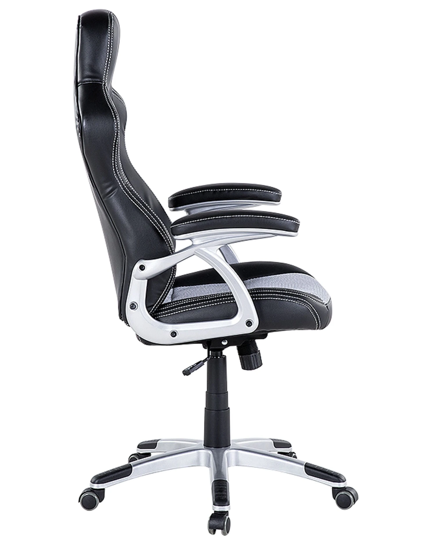 Faux Leather Office Chair Grey Black EXPLORER - Image 4