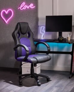 Swivel Office Chair Purple FIGHTER -Furniture Store undef src sa picid 677323 type color image