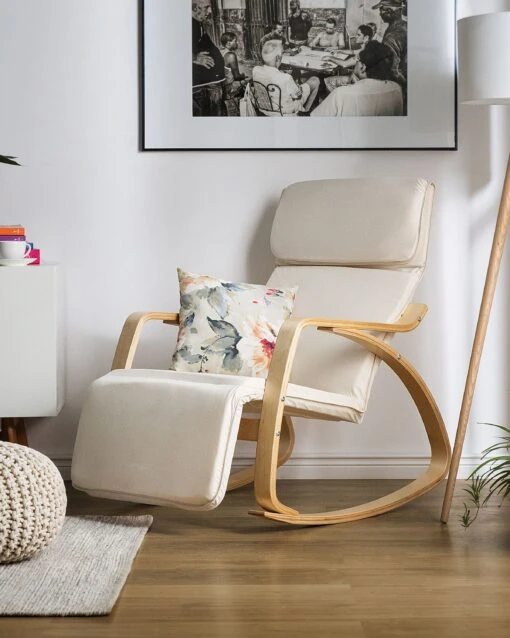 Rocking Chair Beige WESTON - Image 2