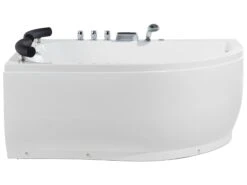 Right Hand Whirlpool Corner Bath With LED 1600 X 1130 Mm White PARADISO
