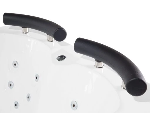 Left Hand Whirlpool Corner Bath With LED 1600 X 1130 Mm White PARADISO - Image 9