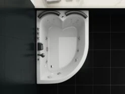 Left Hand Whirlpool Corner Bath With LED 1600 X 1130 Mm White PARADISO -Furniture Store undef src sa picid 680894 type whitesh image
