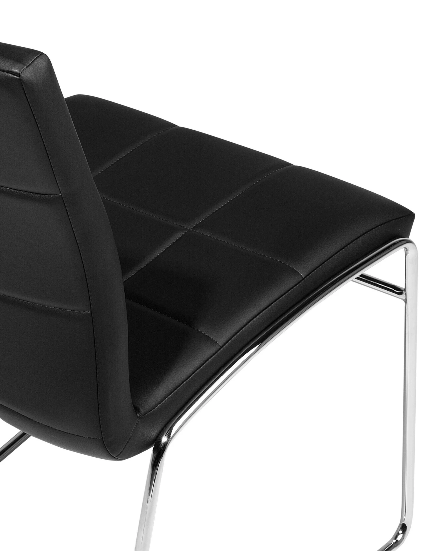 Faux Leather Set Of 2 Dining Chairs Black KIRON - Image 9