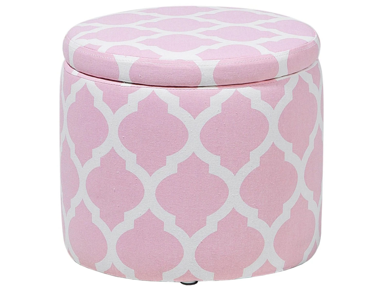 Storage Footstool Pink And White TUNICA