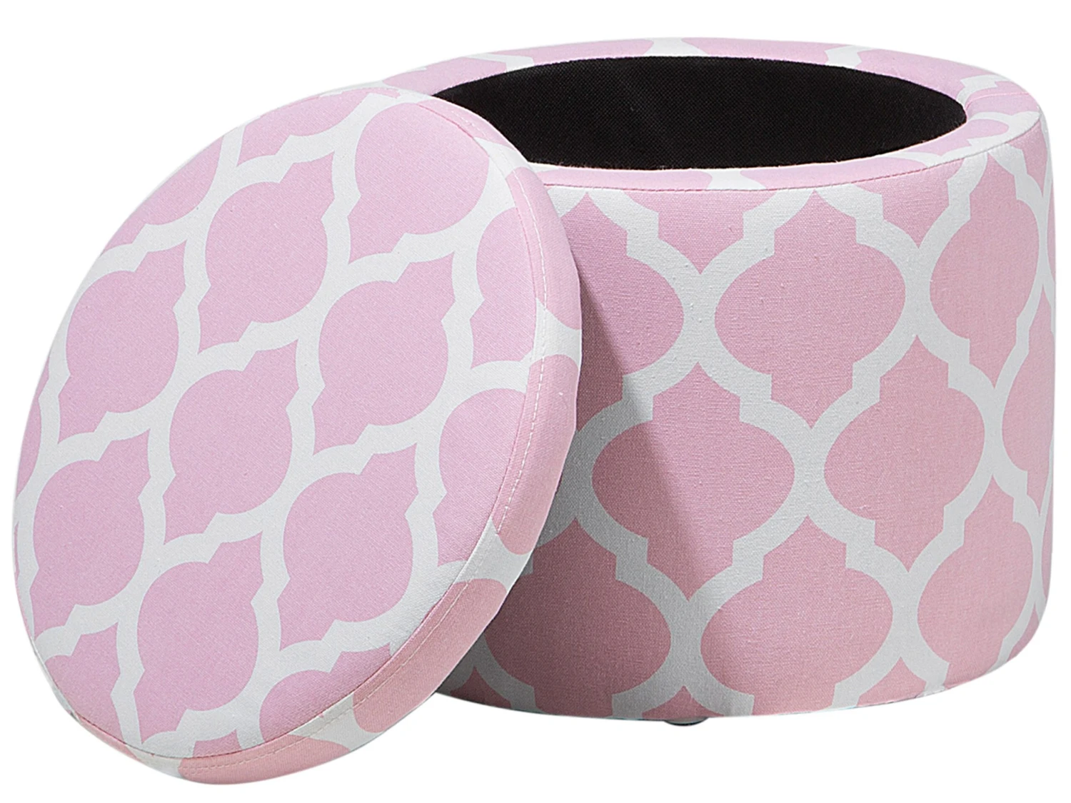 Storage Footstool Pink And White TUNICA - Image 3