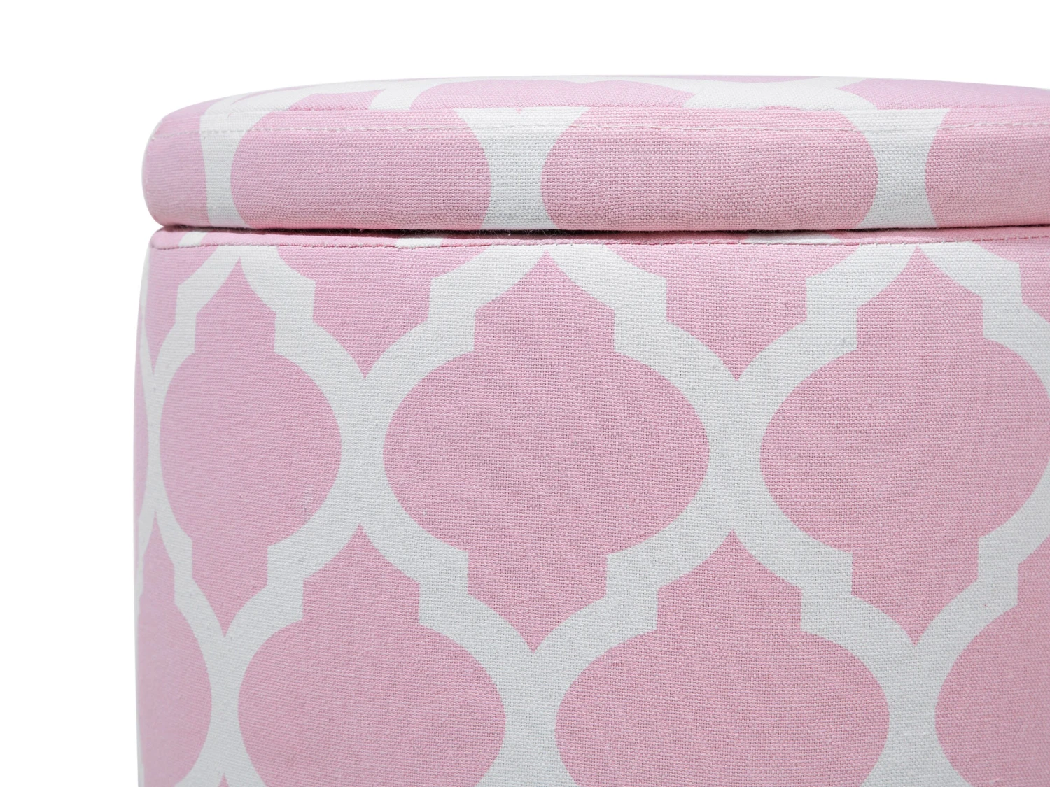 Storage Footstool Pink And White TUNICA - Image 6