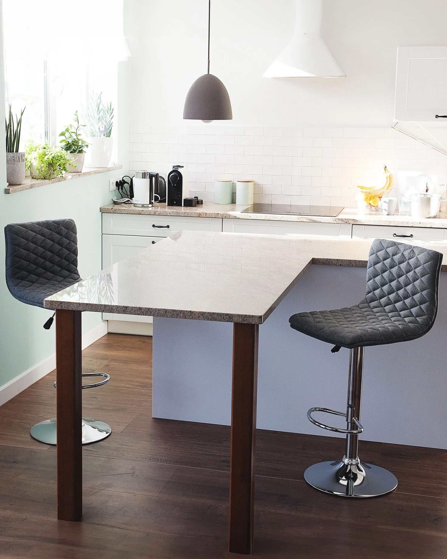 Set Of 2 Adjustable Bar Stools Grey ORLANDO - Image 2