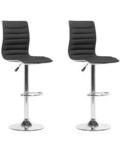 Set Of 2 Bar Stools Black LUCERNE
