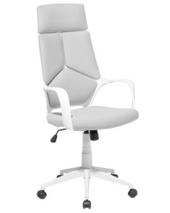 Swivel Office Chair Grey And White DELIGHT