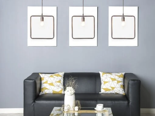Metal Pendant Lamp Brown LERMA - Image 2