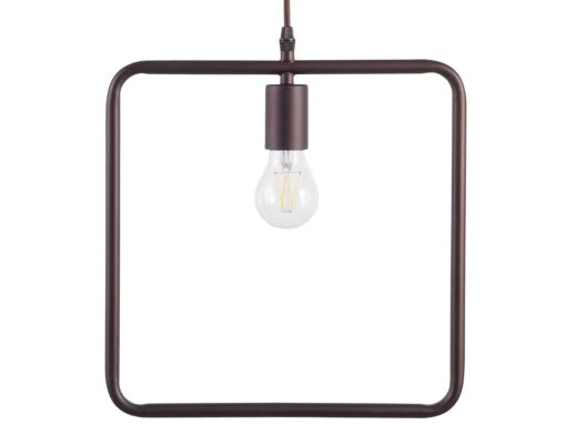 Metal Pendant Lamp Brown LERMA