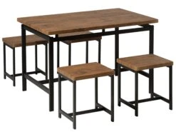 4 Seater Dining Set Brown ARLINGTON