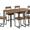 6 Seater Dining Set Dark Wood With Black LAREDO -Furniture Store undef src sa picid 690197 type whitesh image