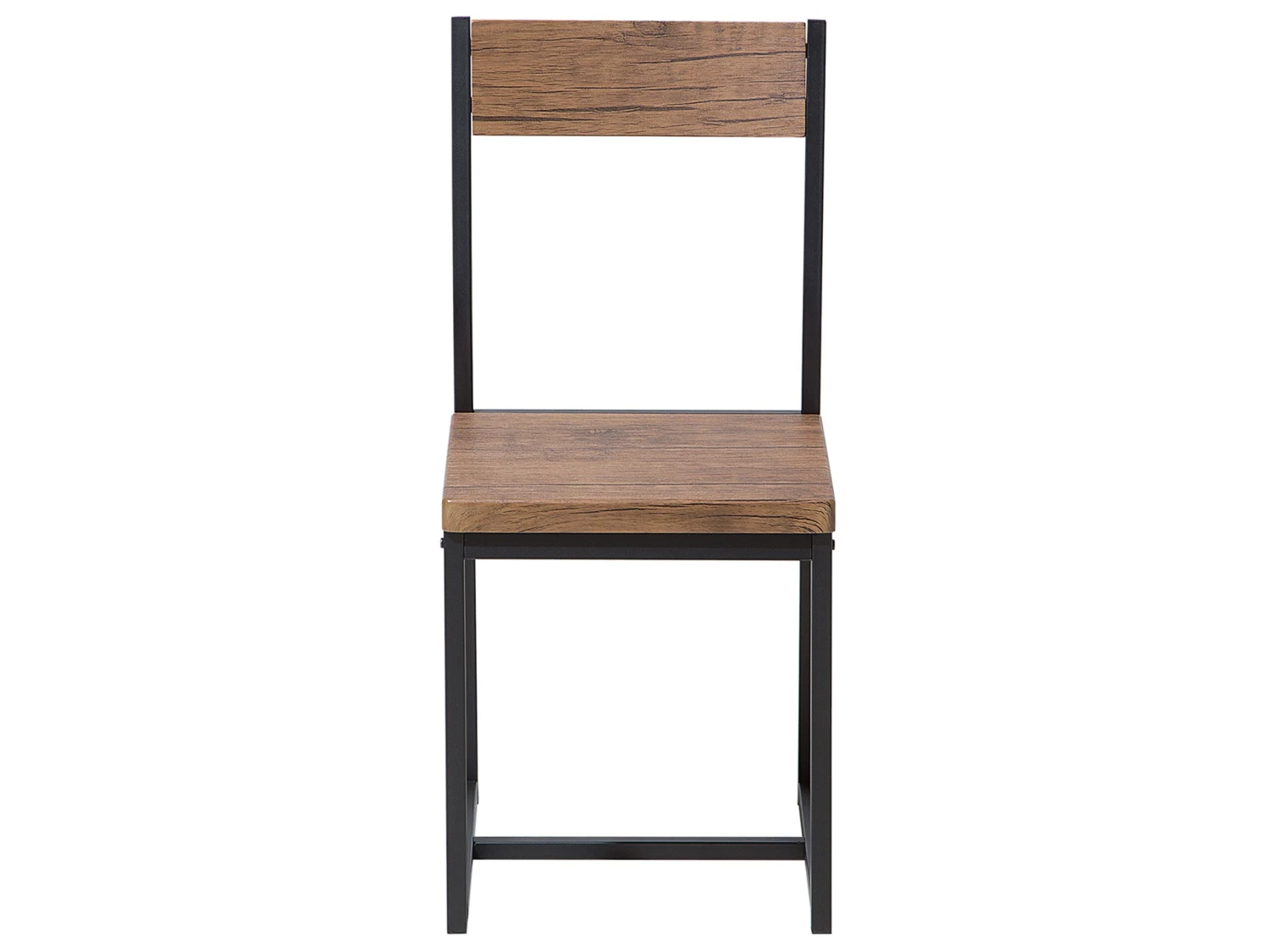 6 Seater Dining Set Dark Wood With Black LAREDO - Image 7