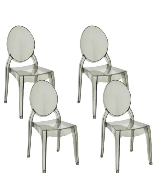 Set Of 4 Dining Chairs Black MERTON