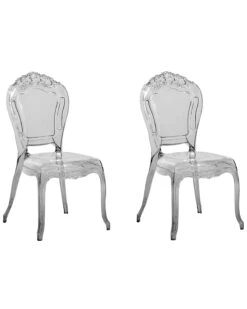 Set Of 2 Accent Chairs Acrylic Transparent Black VERMONT