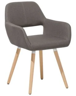 Set Of 2 Fabric Dining Chairs Taupe CHICAGO -Furniture Store undef src sa picid 693655 type whitesh image