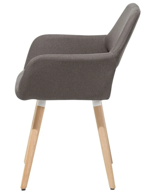 Set Of 2 Fabric Dining Chairs Taupe CHICAGO - Image 5