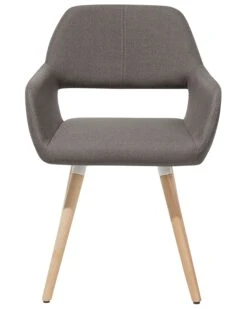 Set Of 2 Fabric Dining Chairs Taupe CHICAGO -Furniture Store undef src sa picid 693659 type whitesh image
