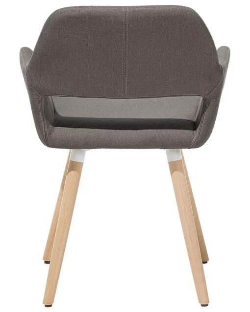 Set Of 2 Fabric Dining Chairs Taupe CHICAGO - Image 7