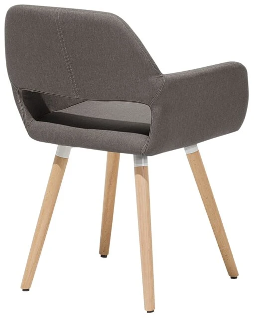 Set Of 2 Fabric Dining Chairs Taupe CHICAGO - Image 8