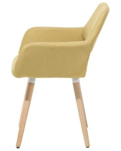 Set Of 2 Fabric Dining Chairs Yellow CHICAGO -Furniture Store undef src sa picid 693737 type whitesh image