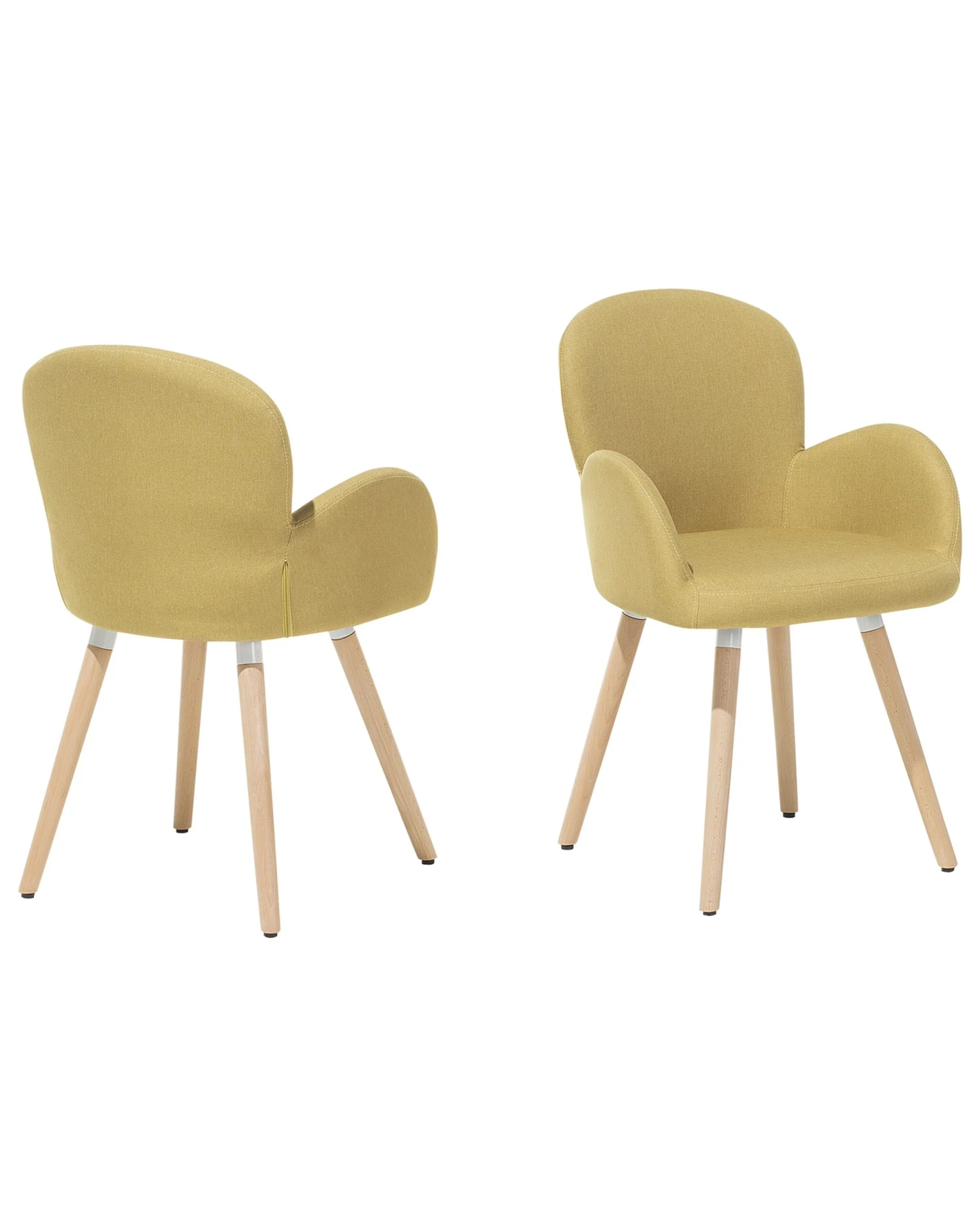 Set Of 2 Fabric Dining Chairs Yellow BROOKVILLE - Image 4