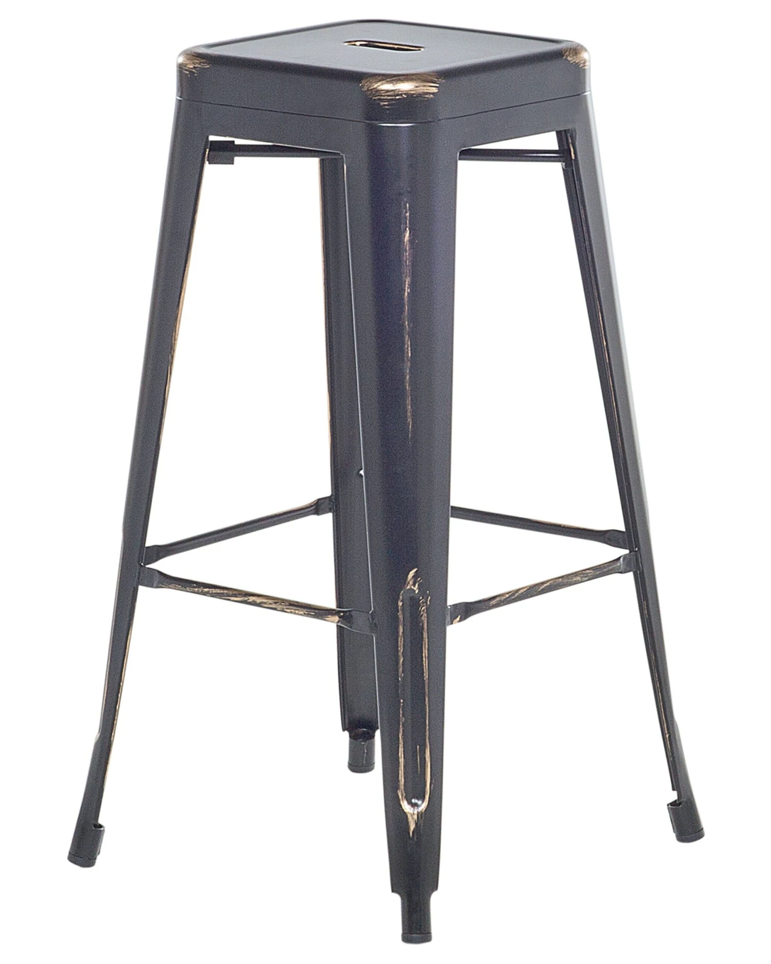 Set Of 2 Metal Stools 76 Cm Black With Gold CABRILLO - Image 4