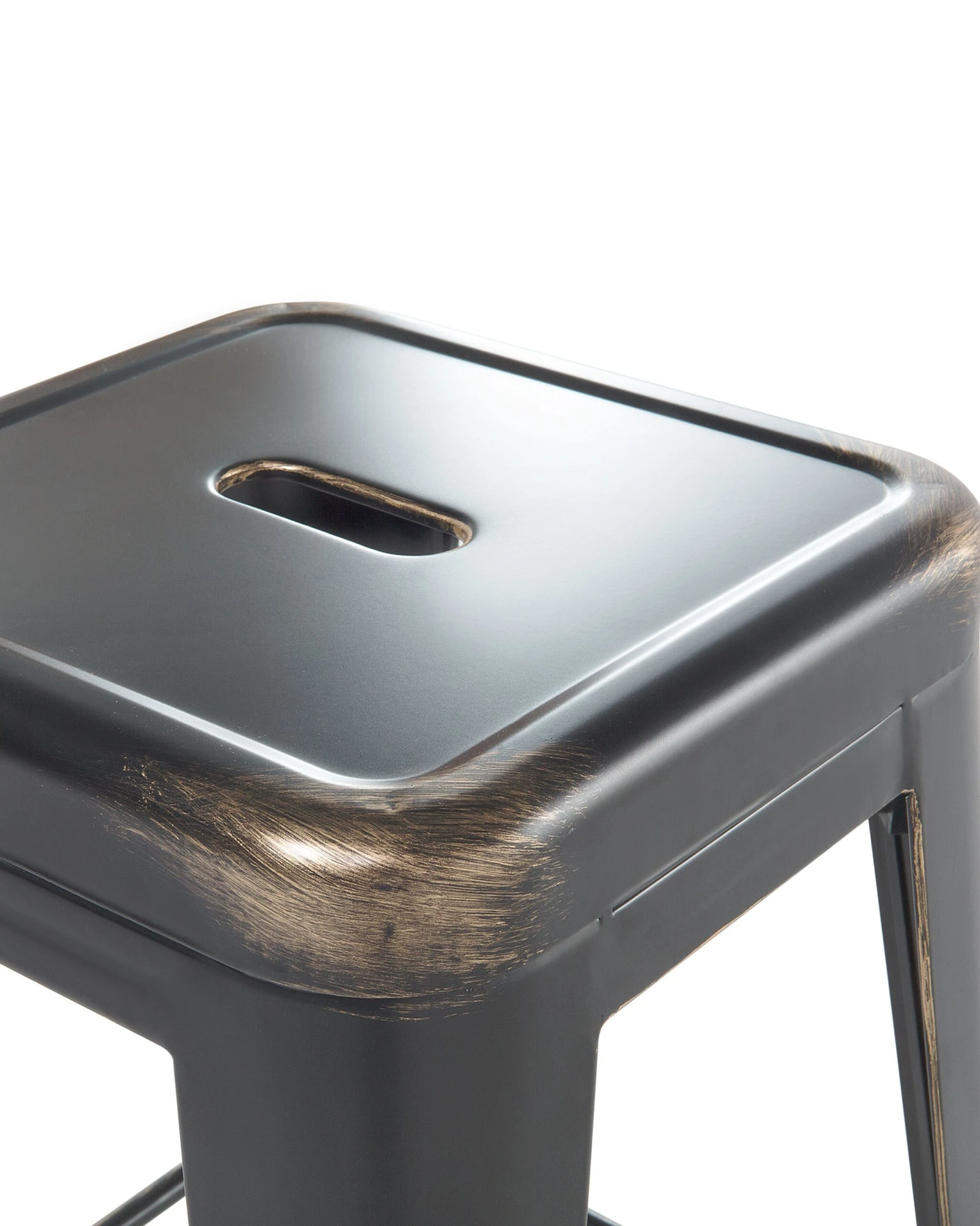 Set Of 2 Metal Stools 76 Cm Black With Gold CABRILLO - Image 6