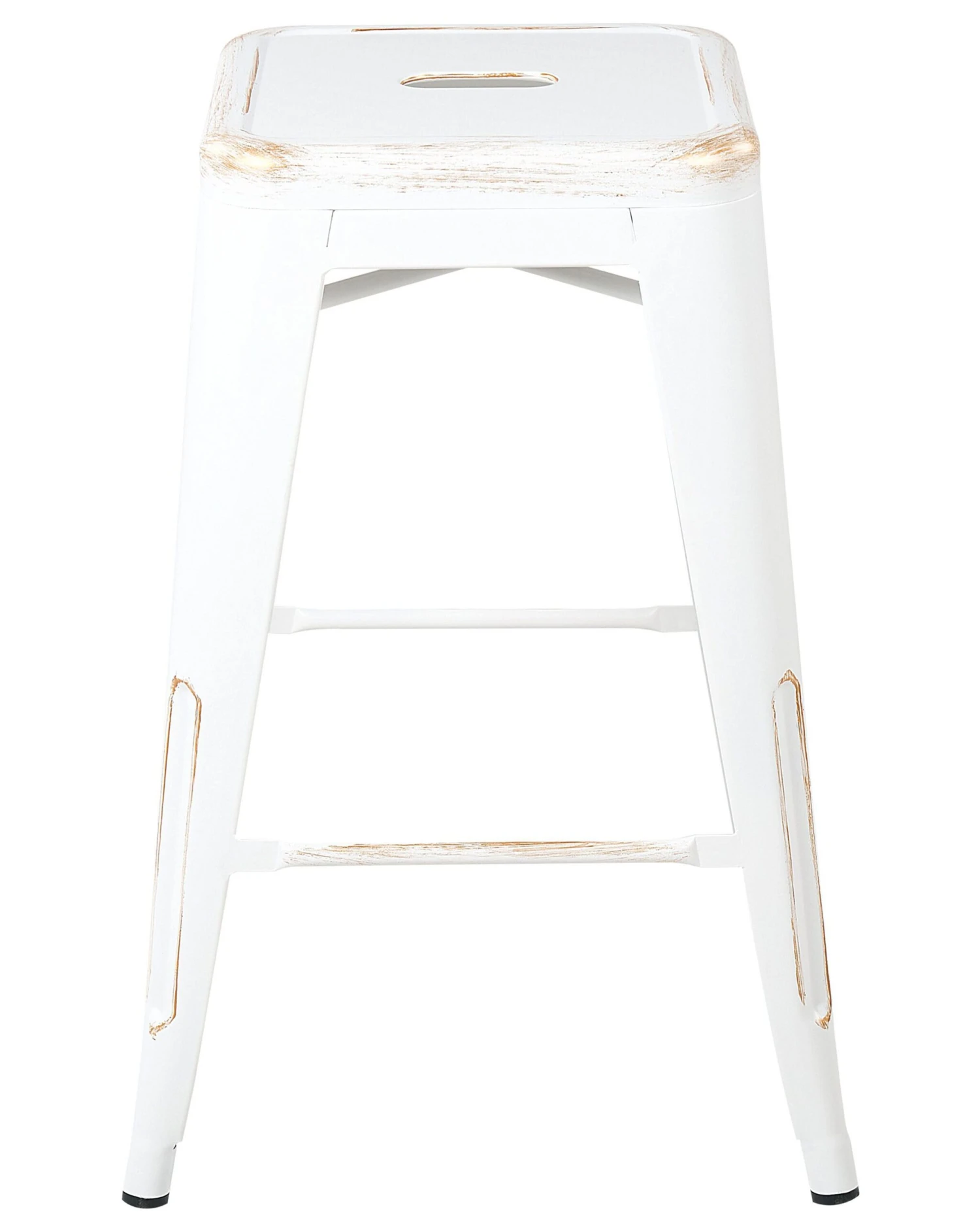 Set Of 2 Metal Stools 60 Cm White With Gold CABRILLO - Image 5