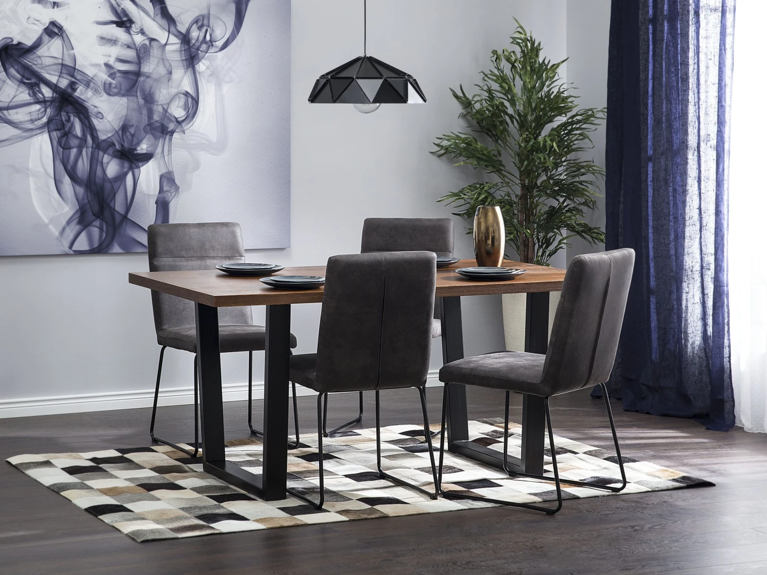 Dining Table 160 X 90 Cm Dark Wood AUSTIN - Image 2