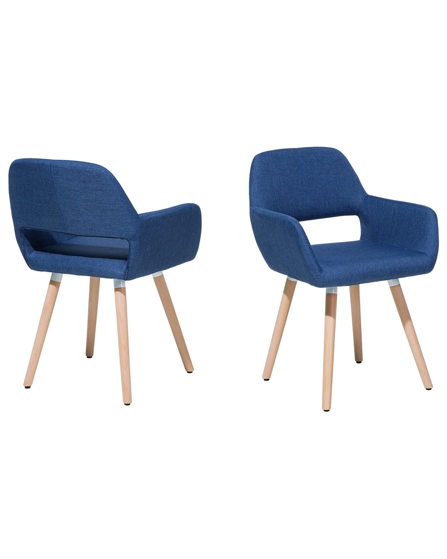 Set Of 2 Fabric Dining Chairs Blue CHICAGO - Image 3
