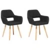 Set Of 2 Fabric Dining Chairs Black CHICAGO -Furniture Store undef src sa picid 696156 type whitesh image