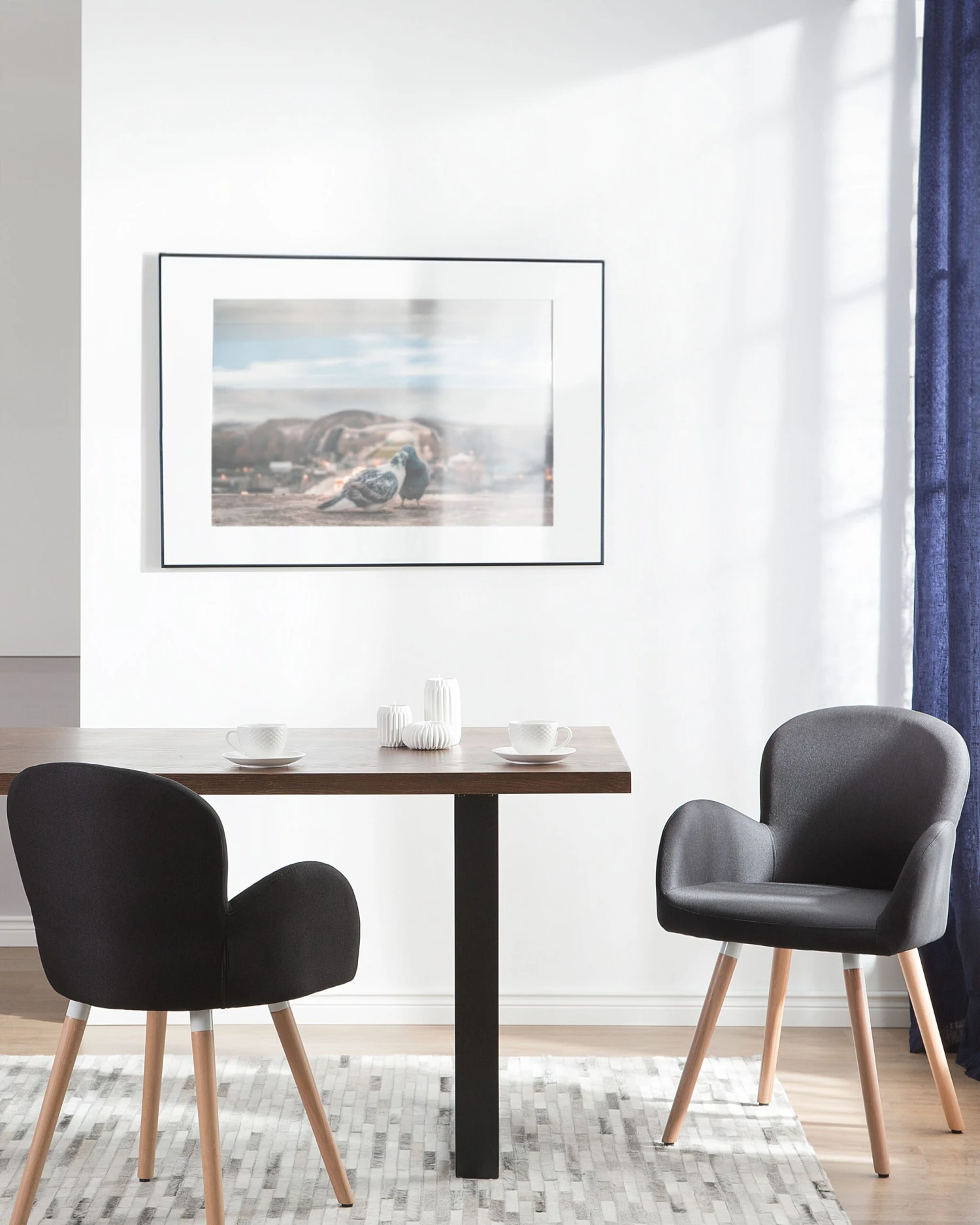 Set Of 2 Fabric Dining Chairs Black BROOKVILLE - Image 2