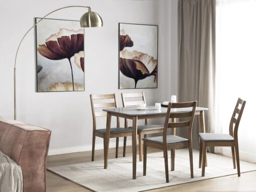 Wooden Dining Set Grey And Dark Wood MODESTO - Image 2
