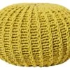 Cotton Knitted Pouffe 50 X 35 Cm Yellow CONRAD II -Furniture Store undef src sa picid 700208 type whitesh image