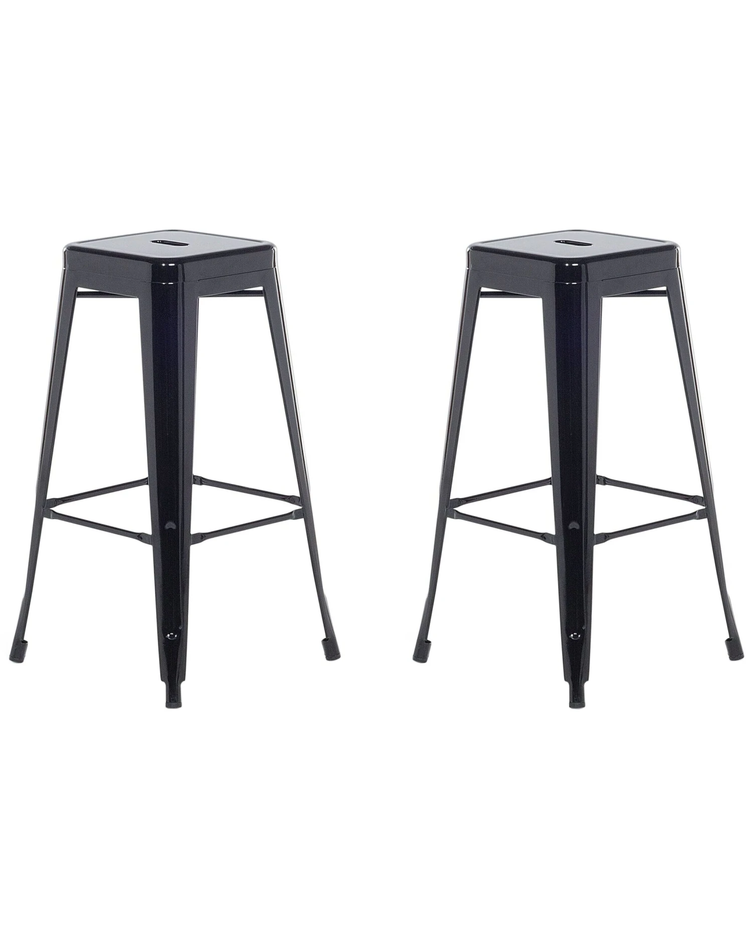 Set Of 2 Metal Stools 76 Cm Black CABRILLO