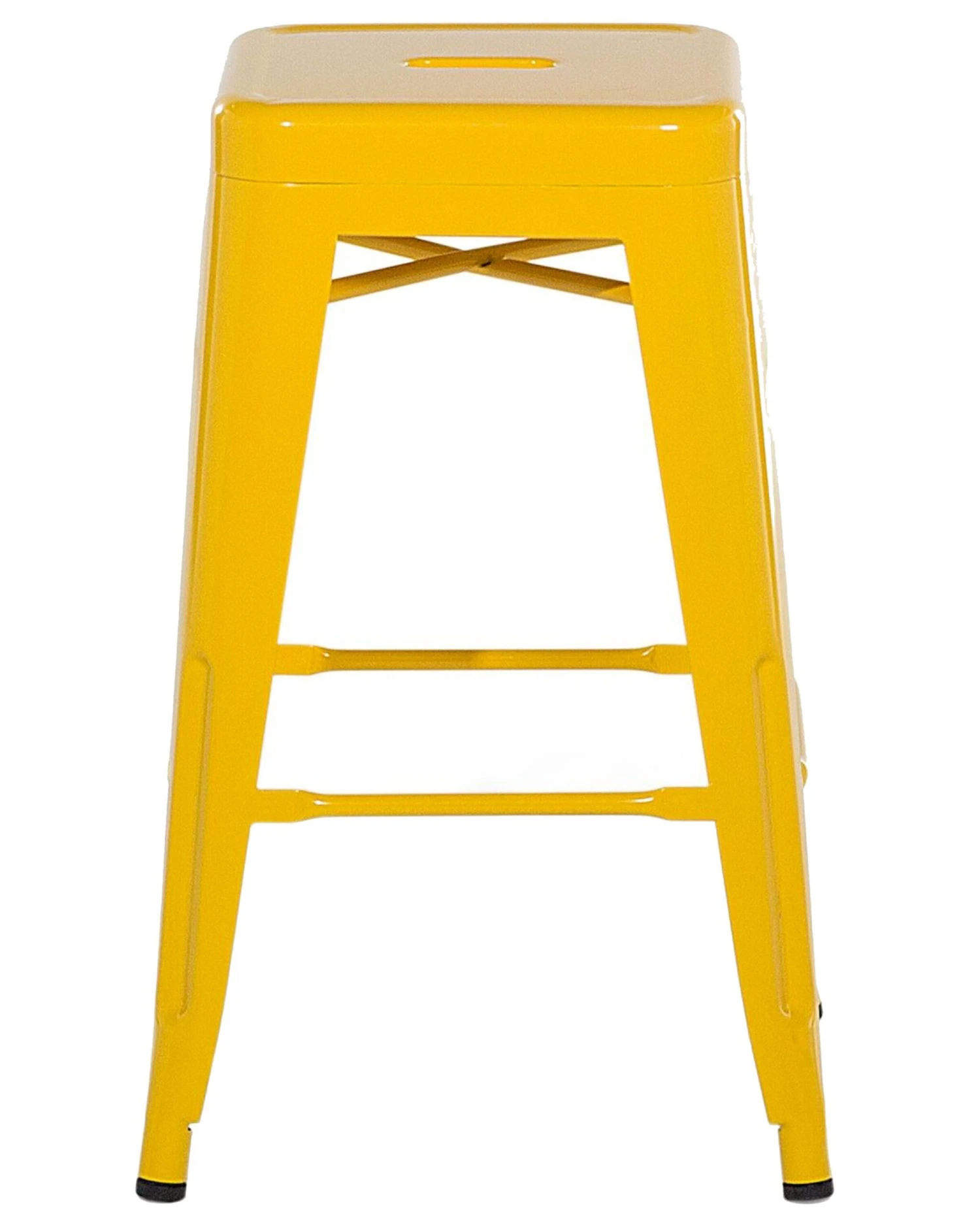 Set Of 2 Metal Stools 60 Cm Yellow CABRILLO - Image 4