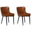 Set Of 2 Dining Chairs Faux Leather Brown SOLANO -Furniture Store undef src sa picid 703312 type whitesh image