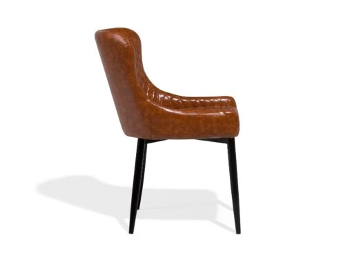 Set Of 2 Dining Chairs Faux Leather Brown SOLANO - Image 7