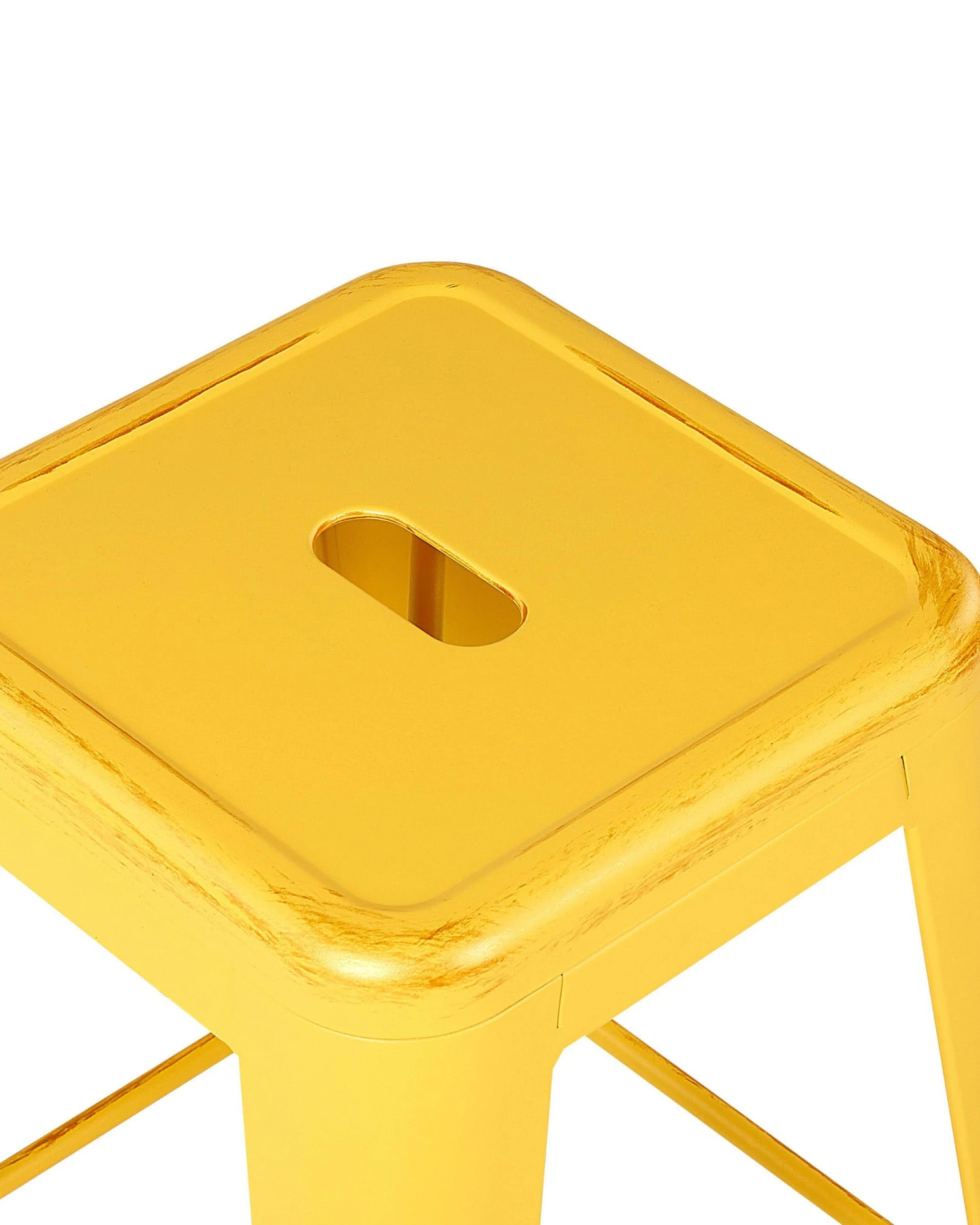 Set Of 2 Metal Stools 76 Cm Yellow With Gold CABRILLO - Image 5