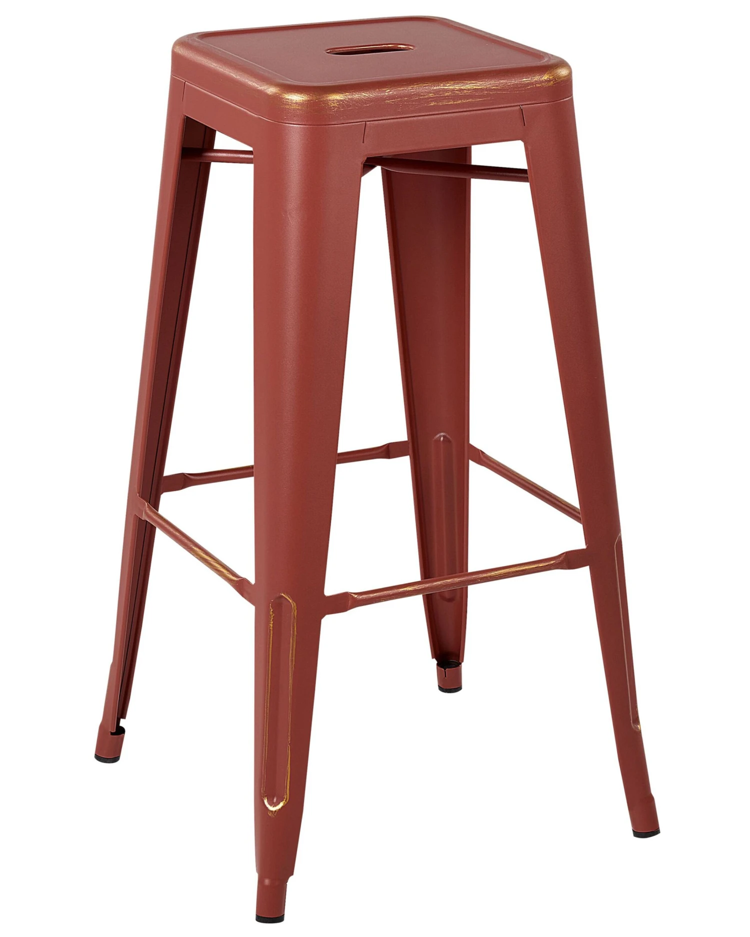 Set Of 2 Metal Stools 76 Cm Red With Gold CABRILLO - Image 3