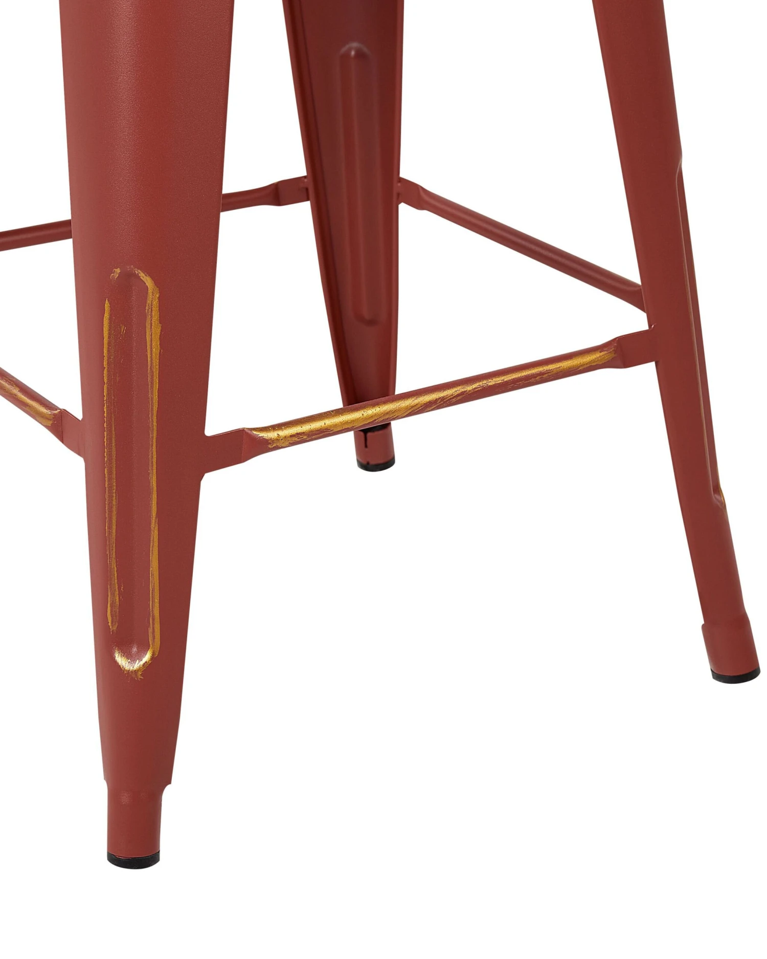 Set Of 2 Metal Stools 76 Cm Red With Gold CABRILLO - Image 6