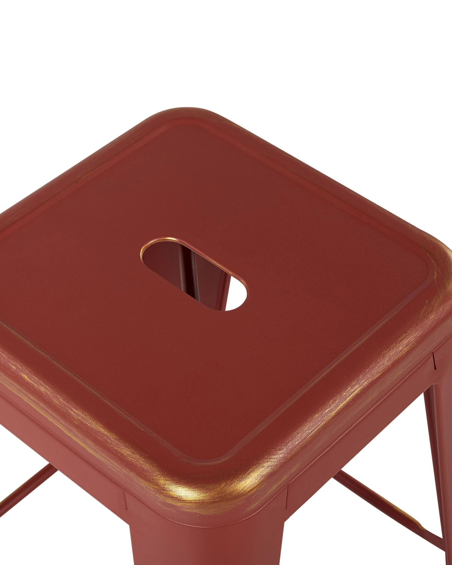 Set Of 2 Metal Stools 60 Cm Red With Gold CABRILLO - Image 5